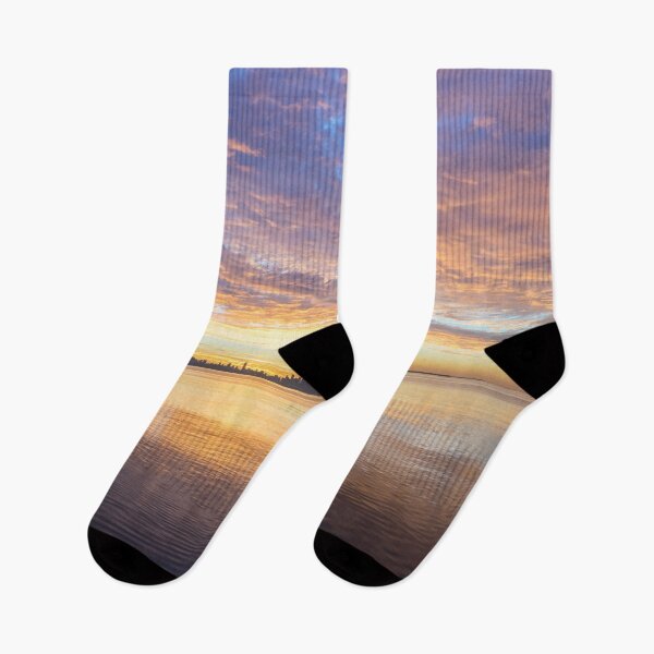 Item preview, Feathers and Ripples - Glorious Multicolored Dawn over Toronto Skyline designed and sold by Georgia Mizuleva.