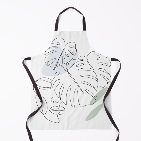 Item preview, Trendy abstract one line woman face with monstera leaf designed and sold by OneLinePrint.