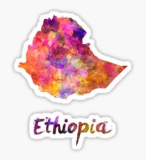 Ethiopia in watercolor Sticker