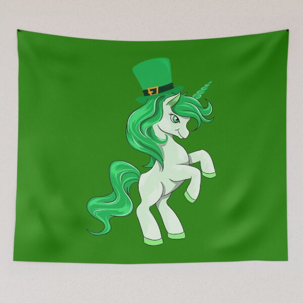 Item preview, Cute St Patricks Day Unicorn with a green leprechaun hat designed and sold by Artsy Apparels.