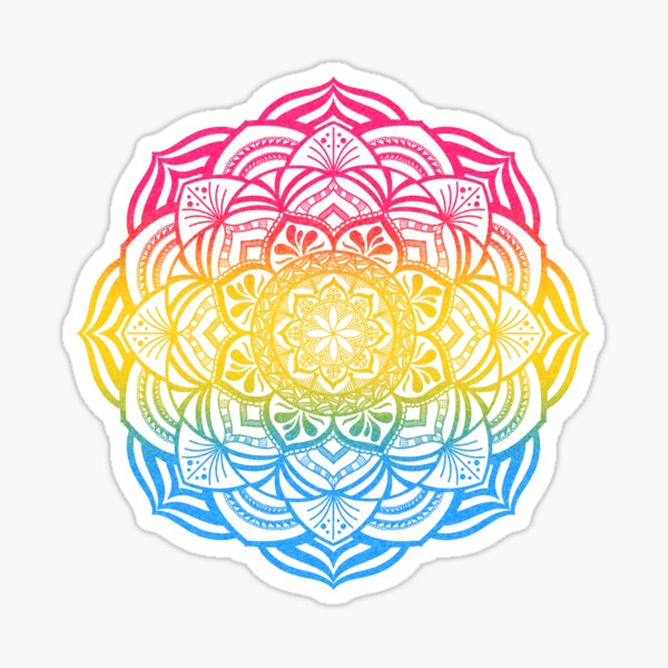 Pansexual Pride Mandala Sticker For Sale By Justgottadraw Redbubble