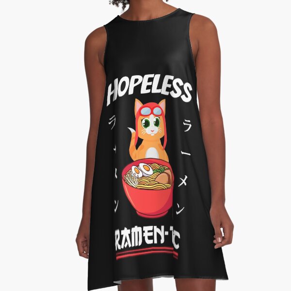 Artikel-Vorschau von Hopeless Ramentic Cat Kätzchen Ramen Nudeln Lustiges T-Shirt, designt und verkauft von ChristophK.