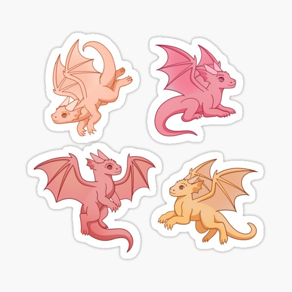 Cute gold and red dragon pattern Sticker