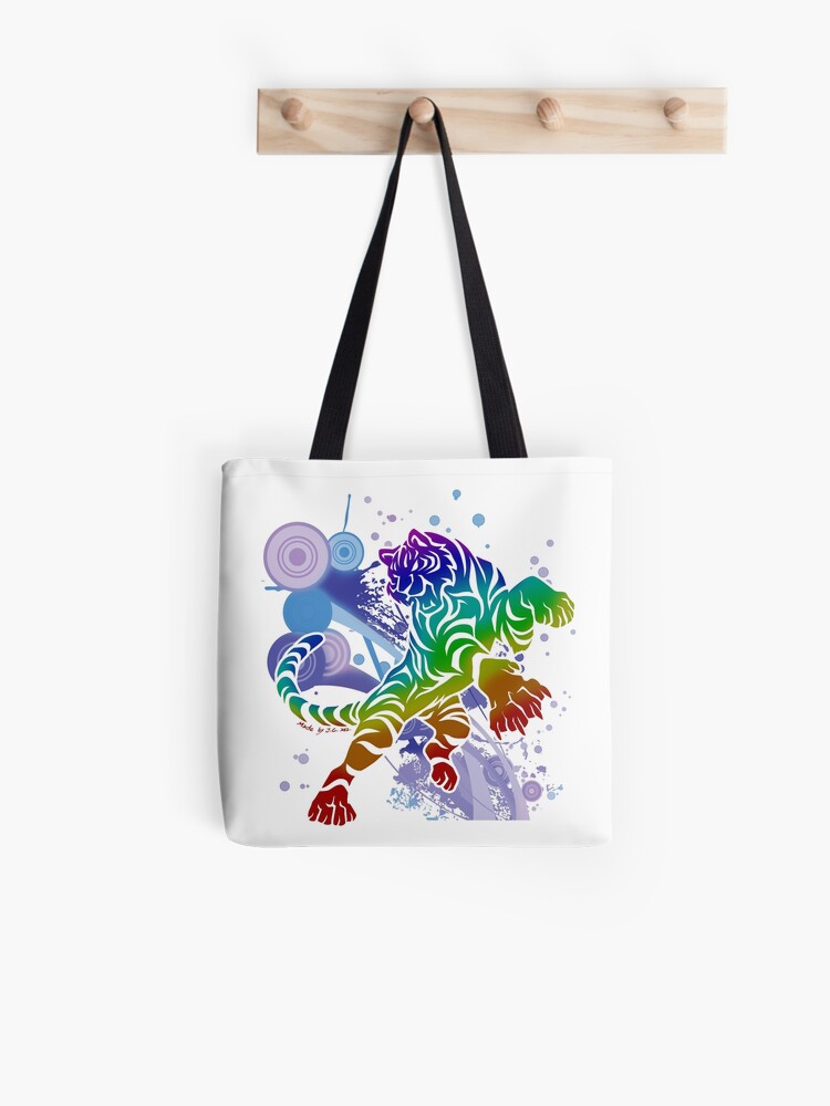 Tiger Over the Rainbow Tote Bag