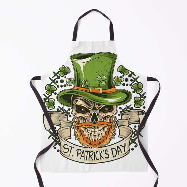 Item preview, St. patrick's day skull wears a hat with clover leaves designed and sold by king's Outfit.