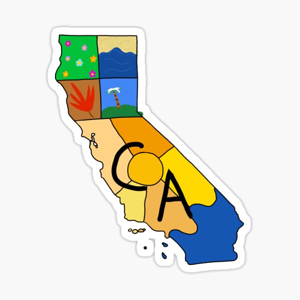 "California" Sticker for Sale by TheOpposites Redbubble