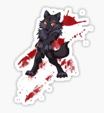 Cute anthro black wolf Sticker