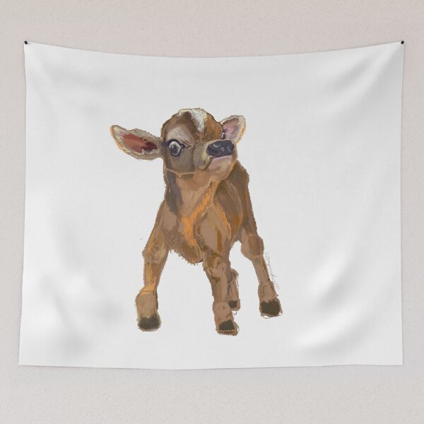 Item preview, Funny red calf designed and sold by orangerinka.
