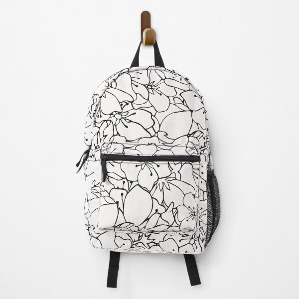 Item preview, Floral print. Seamless background. Sakura flowers. Black-white background. Flowers. Linear print. designed and sold by Alina Ermokhina.