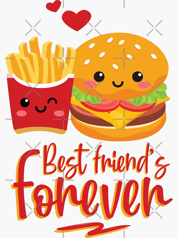 Burger and fries outlet best friend hoodies