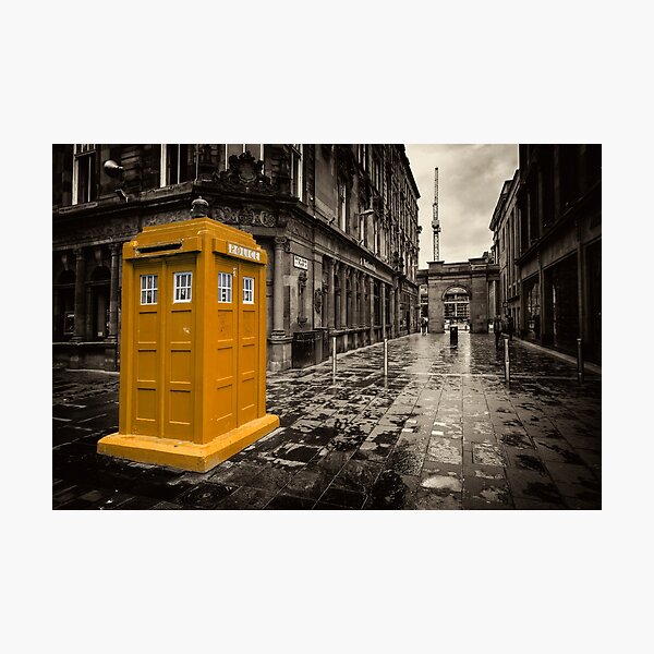 Amber Police Box Photographic Print