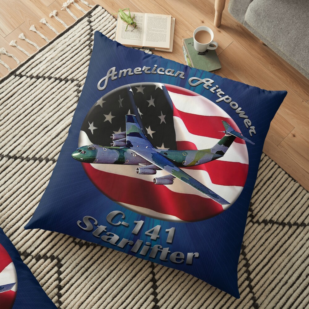C-141 Starlifter American Airpower Floor Pillow