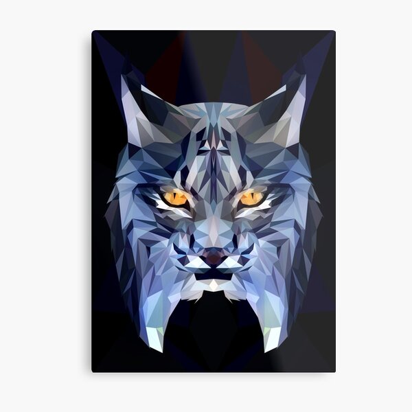 Lynx Low-poly Metal Print
