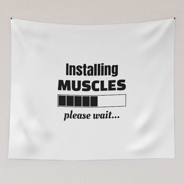 Item preview, Installing muscles please wait, Funny fitness, Workout, Exercise designed and sold by cyhdesign.