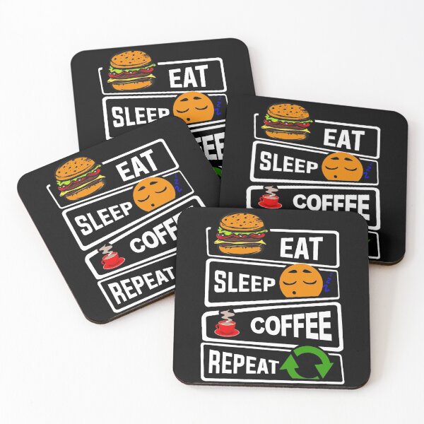 Item preview, Eat Sleep Coffee Repeat Funny illustration Gift designed and sold by KO-Design.