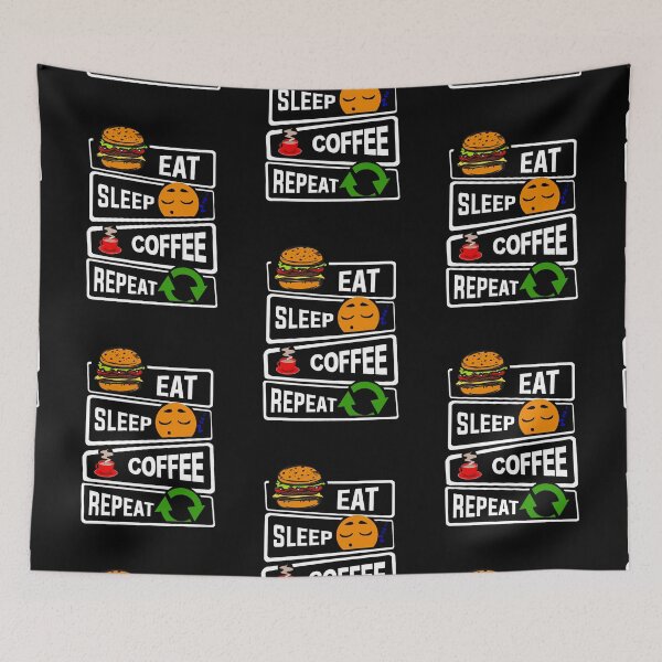 Item preview, Eat Sleep Coffee Repeat Funny illustration Gift designed and sold by KO-Design.