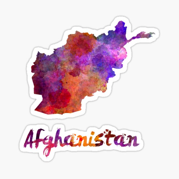 Afghanistan in watercolor Sticker