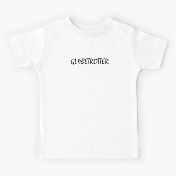 Globetrotter mit minimalistischer Zitat-Vintage-Typografie des Weltkugelzeichens Schwarzweiss-Zitat Kinder T-Shirt