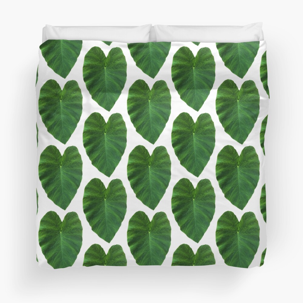 Green Heart Leaf Duvet Cover