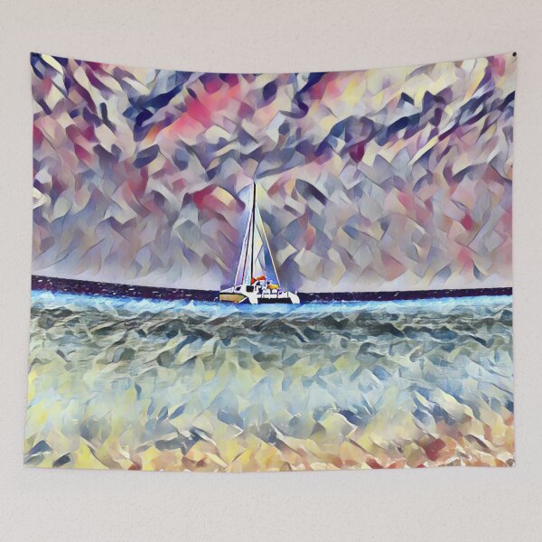 Item preview, Catamaran at Beach in Caribbean Ocean designed and sold by PolarNightNomad.