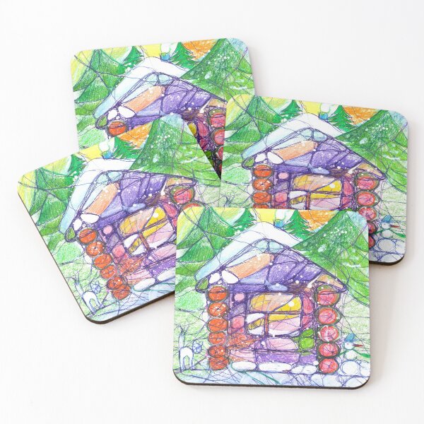 Item preview, Neuroart, Abstract winter house in the forest designed and sold by VikitaSolomakha.