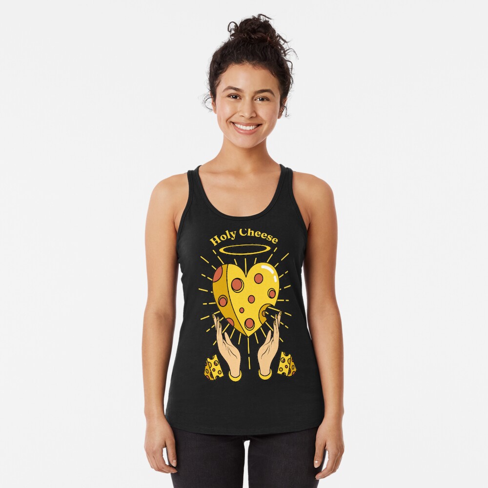 Holy Cheese | Holy Shit for a Cheese Lover | I Love Cheese So Much | National Cheese Day Racerback Tank Top