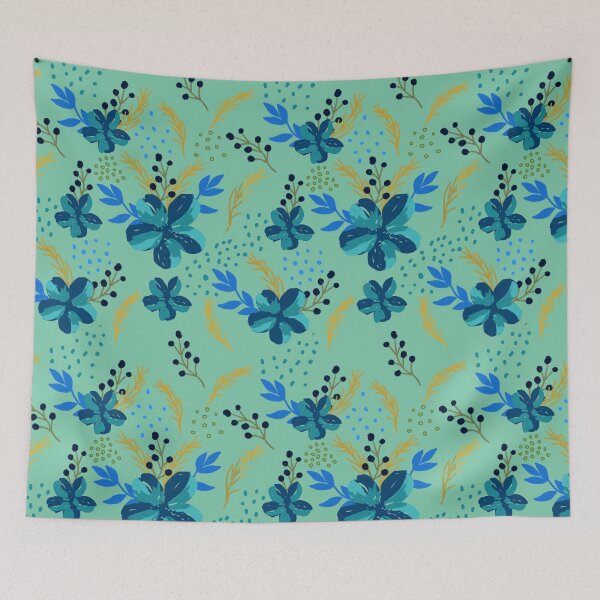 Item preview, Blue Flower Pattern designed and sold by myinkcolour.