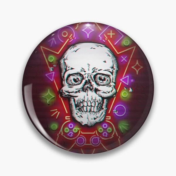 Item preview, Gamer Skull with Neon Cyberpunk Design designed and sold by Voysla.