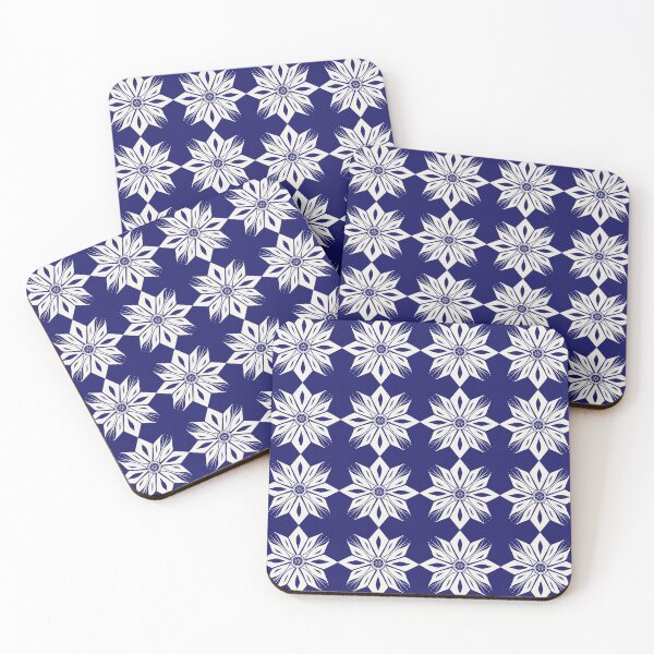 Item preview, White flower pattern on the navy background designed and sold by Chamaiporn Pangtorn.