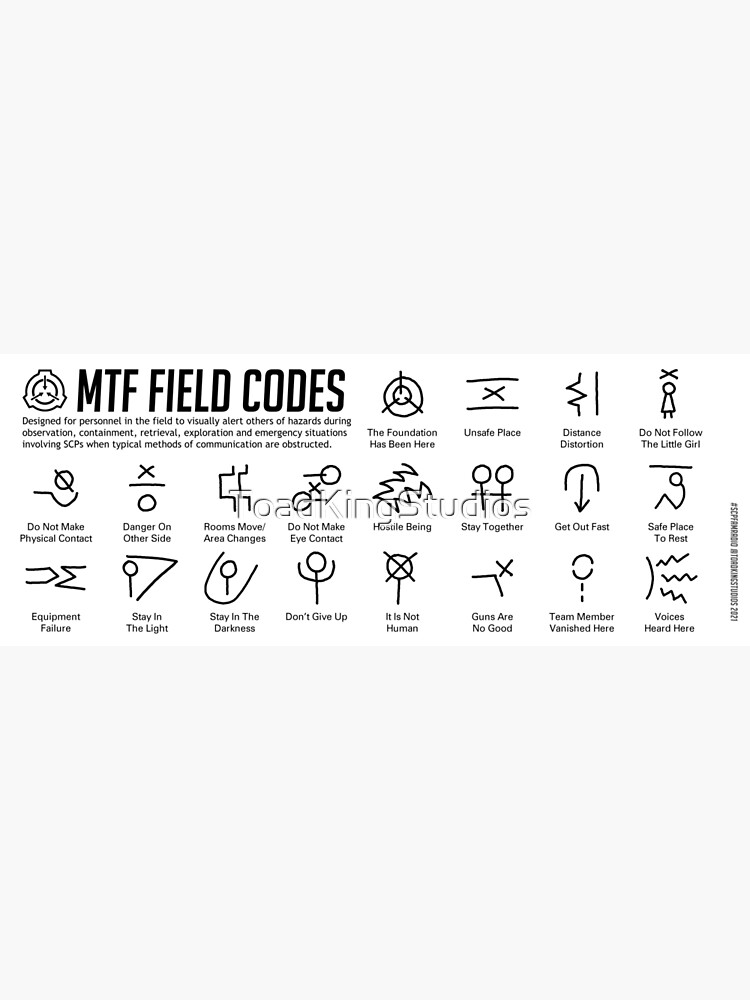 SCP MTF Field Codes by ToadKing07  Photographic Print for Sale