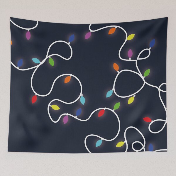 Item preview, Glowing christmas lights blue background designed and sold by myseptember18th.