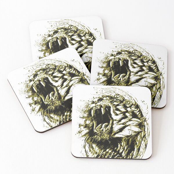 Item preview, Tiger face with open mouthed showing his big teeth designed and sold by Rui Valverde.