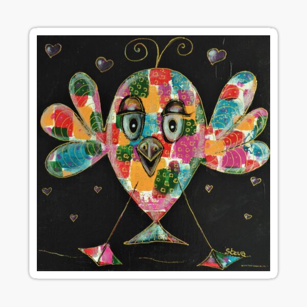 Poissonneau arlequin, acrylique sur toile 2020 Sticker