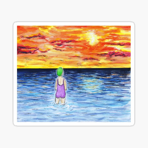 Item preview, Sunrise Swim-Wild Swimmer Morning Swimming designed and sold by Breezy Cove Art.