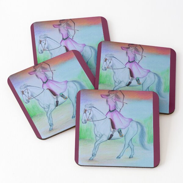 Item preview, Horse archer coloured pencil drawing designed and sold by horseaddicted.