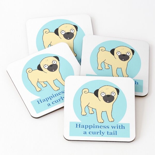 Item preview, Happiness with a curly tail designed and sold by HumphreythePug.