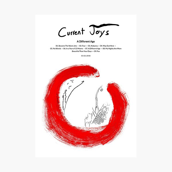 Aperçu de l'œuvre Affiche de couverture de l'album de musique Current Joys - A Different Age (2018) créée et vendue par TamDigitalPrint.