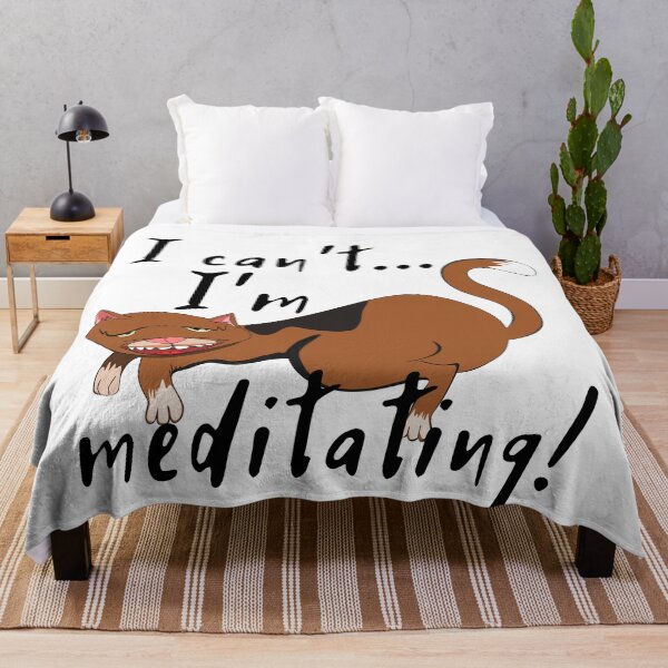Item preview, Sleeping funny cat quotes - meditating yoga cat designed and sold by Graciouss.