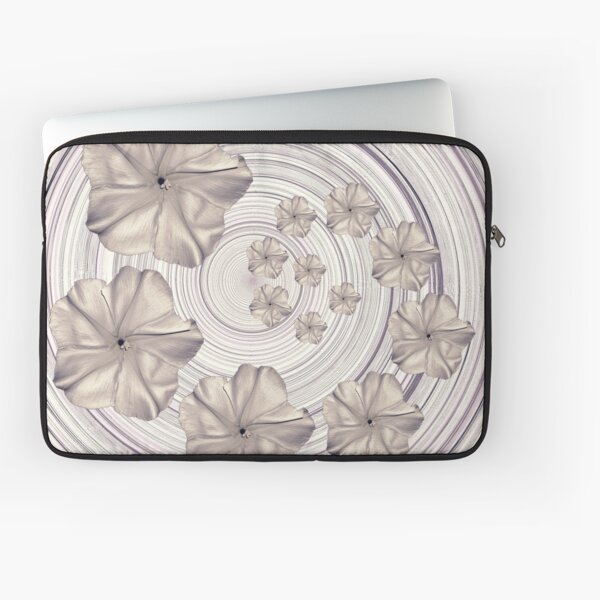 Spiral Creamy Moon Flower Swirl Laptop Sleeve