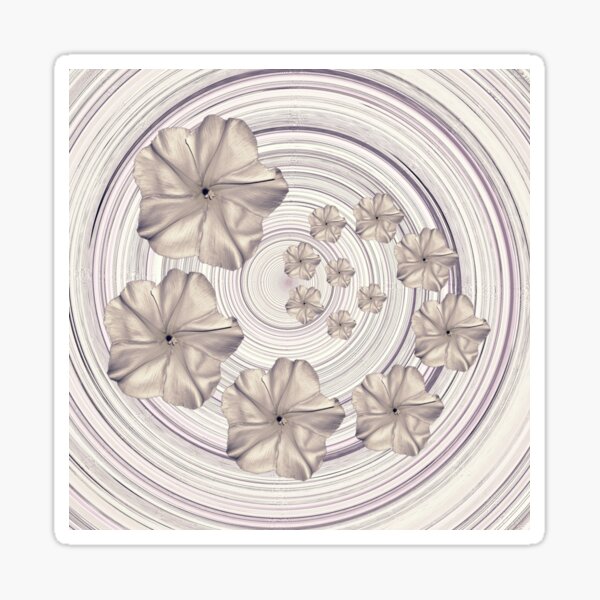 Spiral Creamy Moon Flower Swirl Sticker