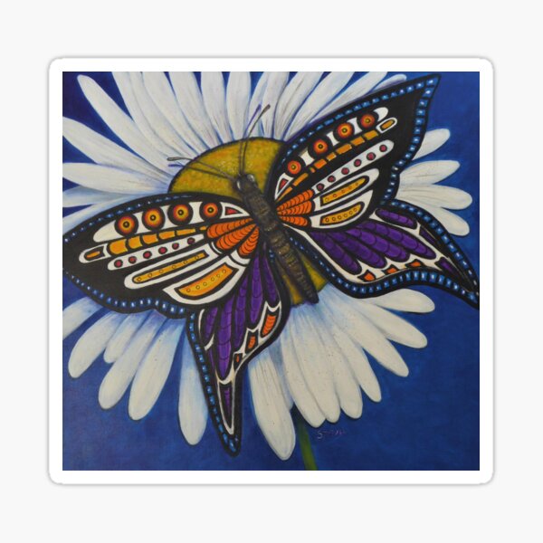 Papillon 2015, huile sur toile format 80x80 cm Sticker