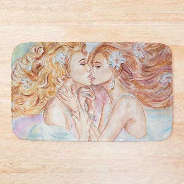 Item preview, Women Watercolor Print, Kissing Female Figures, Watercolor Painting, Sensual Women Art, Kissing Wall Art designed and sold by jasonsauve.