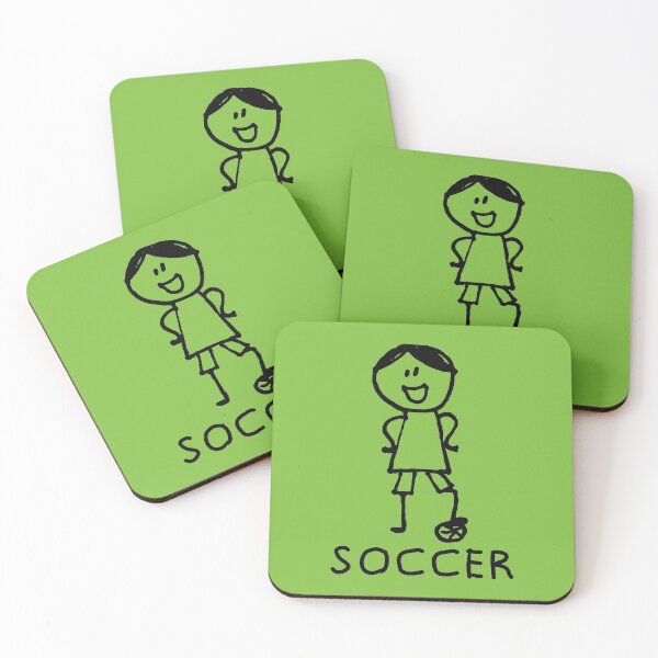 Item preview, Stick Peeps SOCCER kids kid children child active (black) designed and sold by SolidEarthArt.