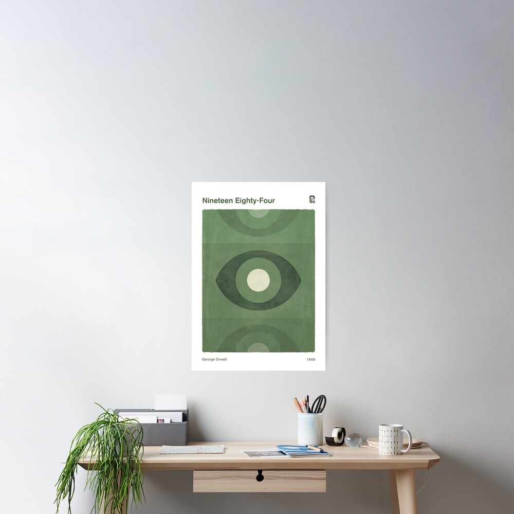EightyFour, Orwell Dystopian Literary Minimalist Art for Book Lovers