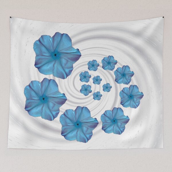 Item preview, Blue Moon Flower White Swirl designed and sold by Roanemermaid.