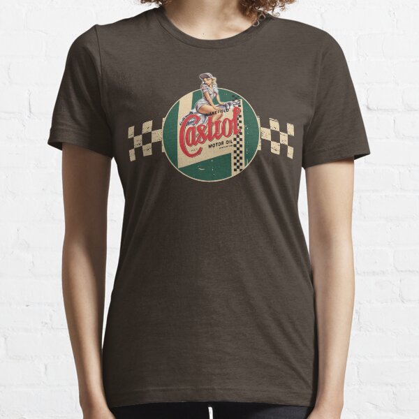 Castrol Vintage Racing Stripe Pin Up Girl T-shirt classique, sweat à capuche, autocollant, masque T-shirt essentiel