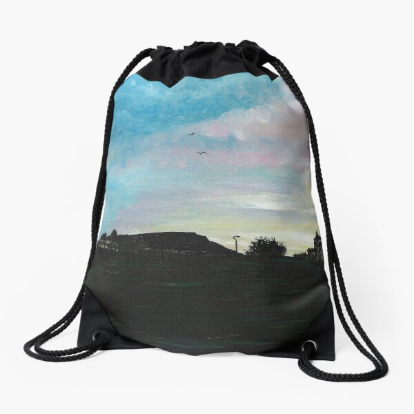 West Hill Cafe at Dusk Drawstring Bag