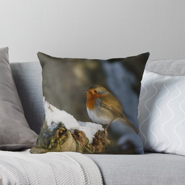 Item preview, Robin on A Snowy Tree Trunk designed and sold by rawshutterbug.