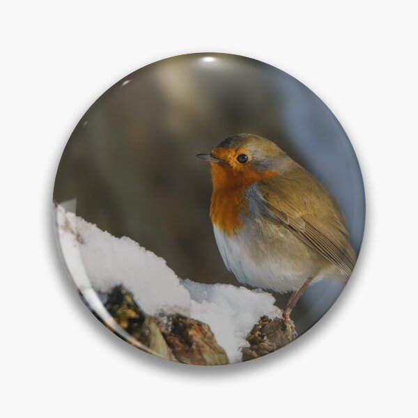 Item preview, Robin on A Snowy Tree Trunk designed and sold by rawshutterbug.