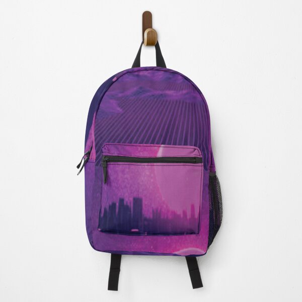 Item preview, Retro Nineties City Skyline Neon Glowing Sun High Rise Buildings designed and sold by NadeenInspires.